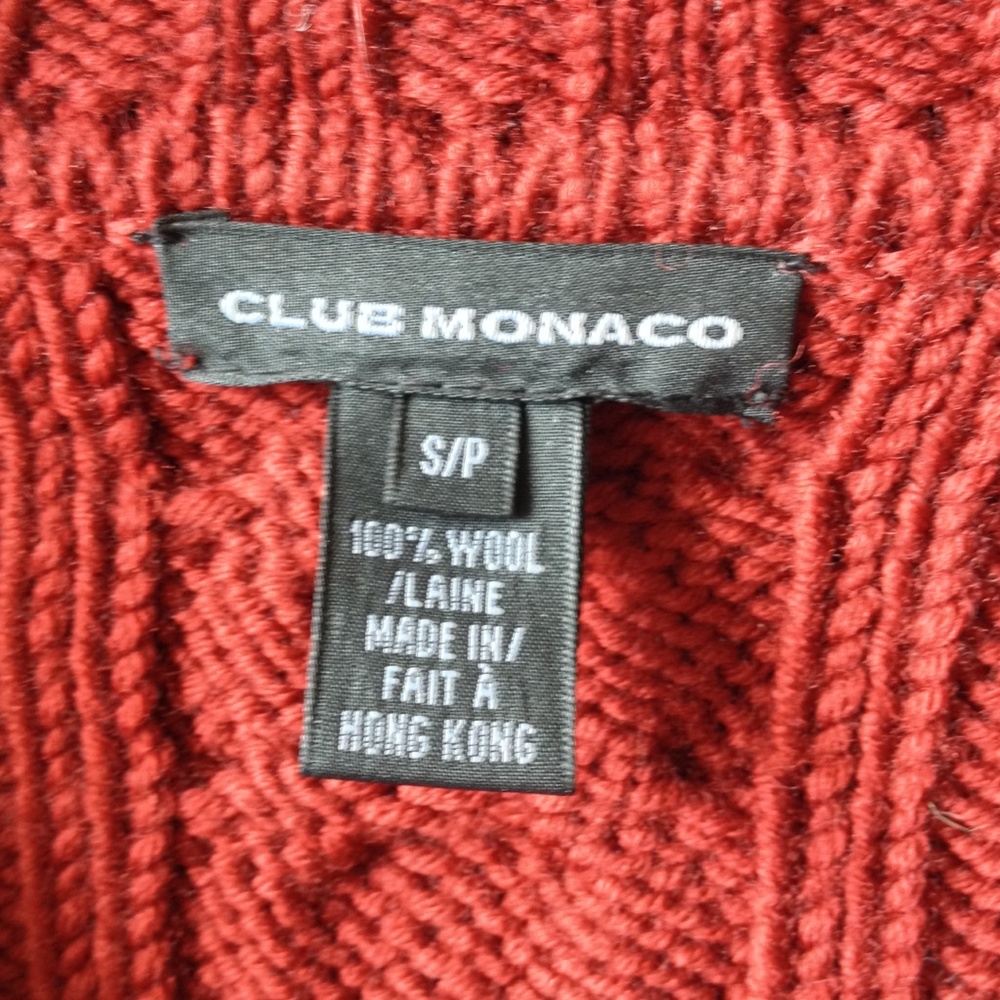 Club Monaco 100% Wool red sweater New - Picture 3 of 3